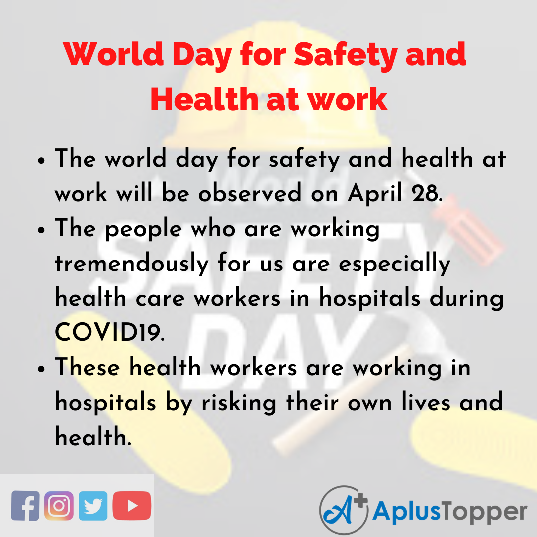 10 Lines of World Day for Safety and Health at work