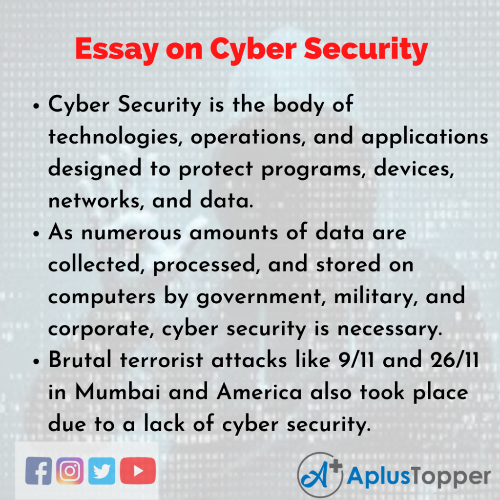 Essay On Cyber Security In 250 Words Essay on Cyber Security | Cyber Security Essay for Students and