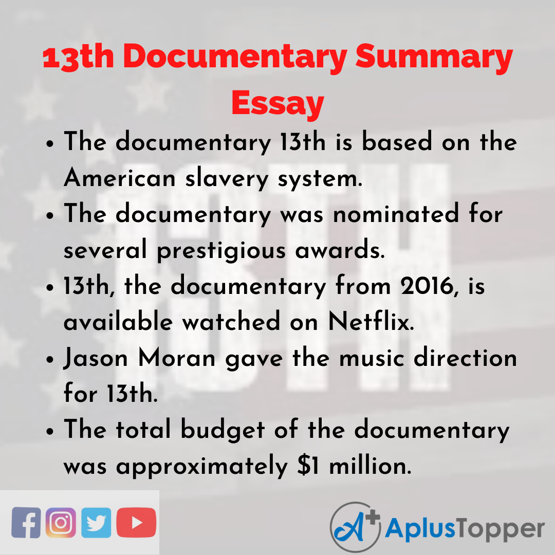 Essay about 13th Documentary Summary
