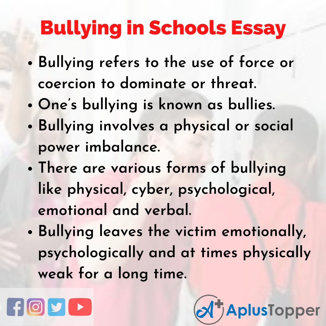 Essay about Bullying in Schools