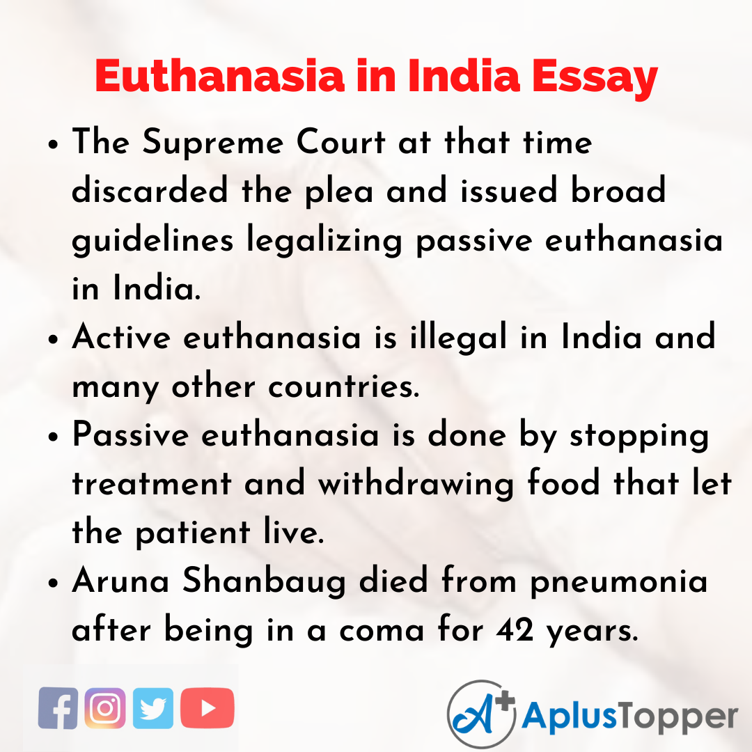 Essay about Euthanasia in India
