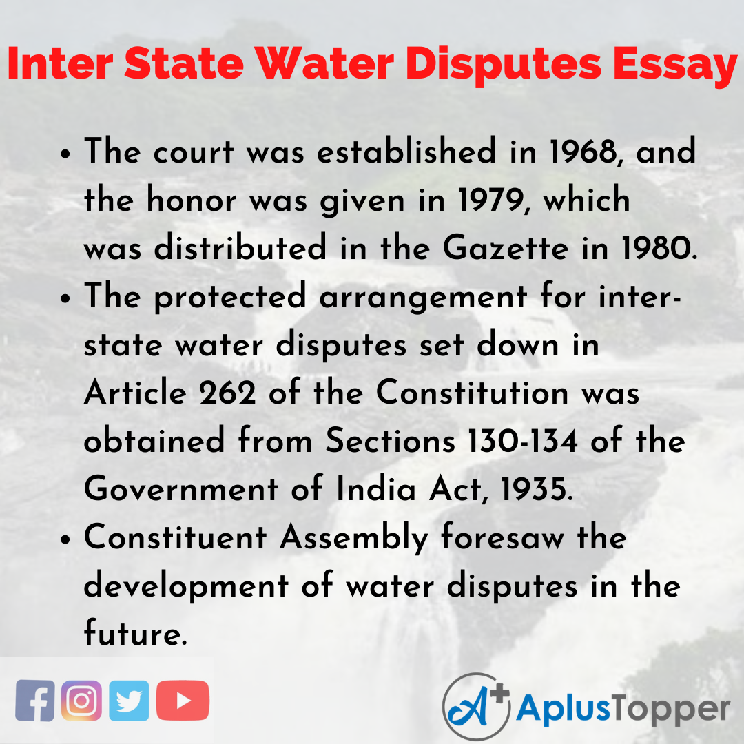 Essay about Inter State Water Disputes
