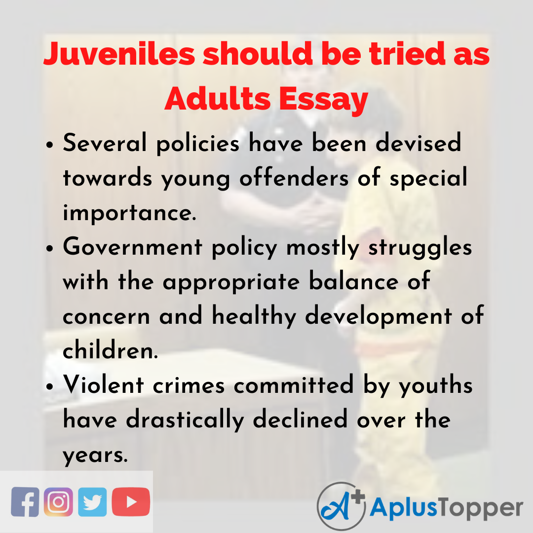 Essay about Juveniles should be tried as Adults