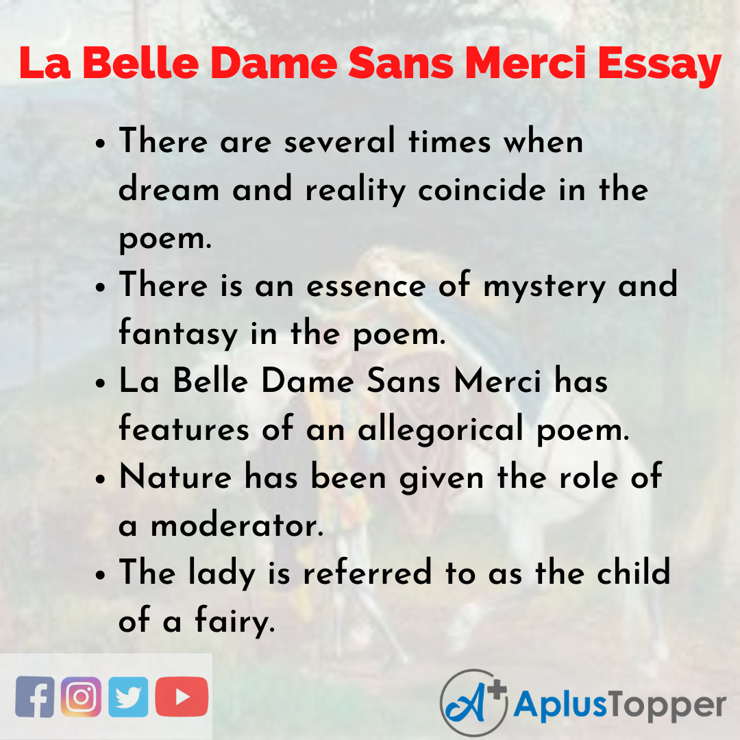 Essay about La Belle Dame Sans Merci