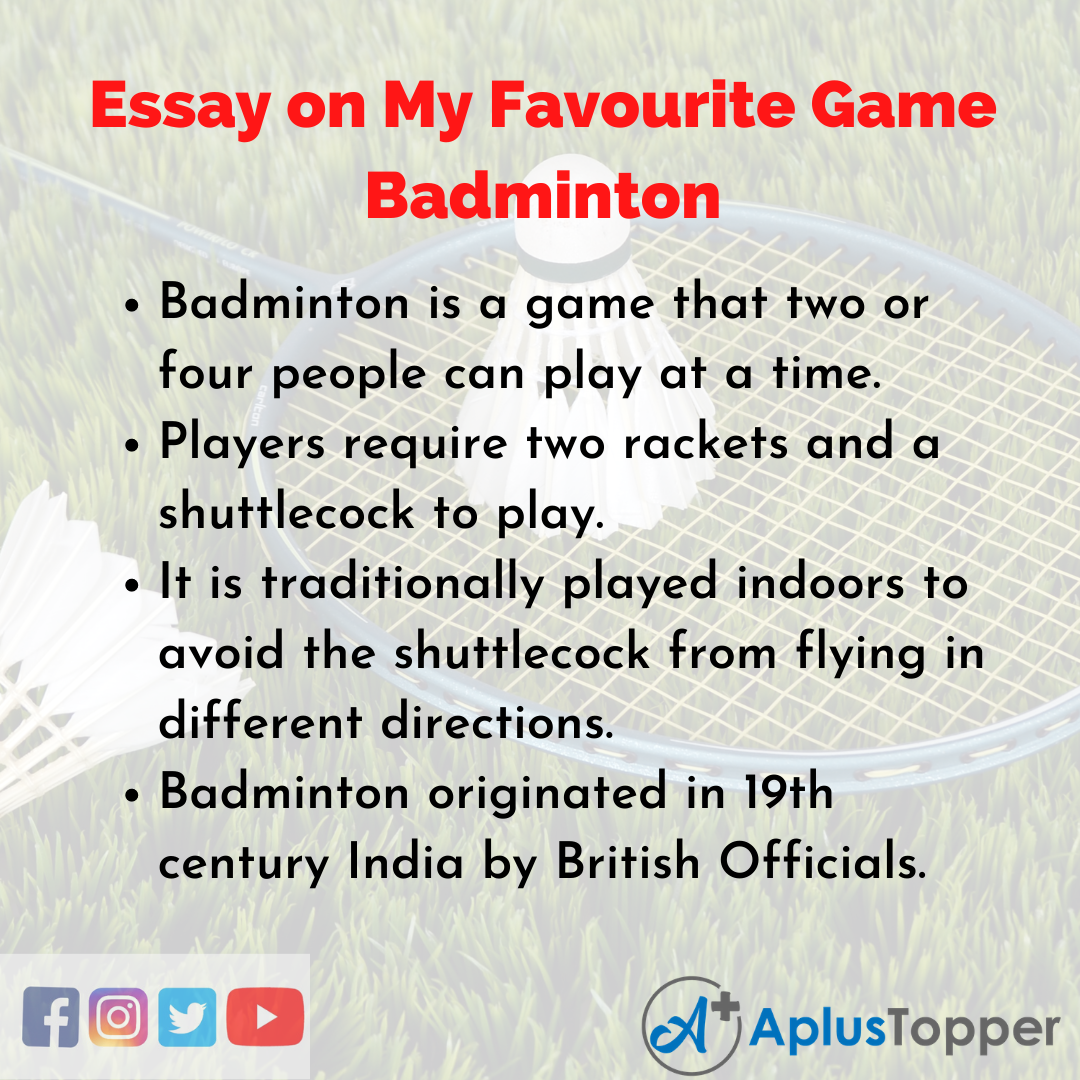 Essay about My Favourite Game Badminton