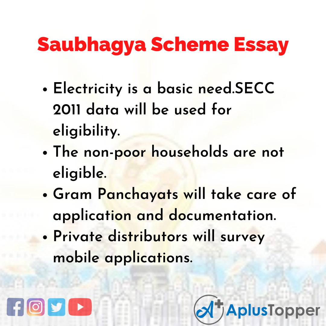 Essay about Saubhagya Scheme