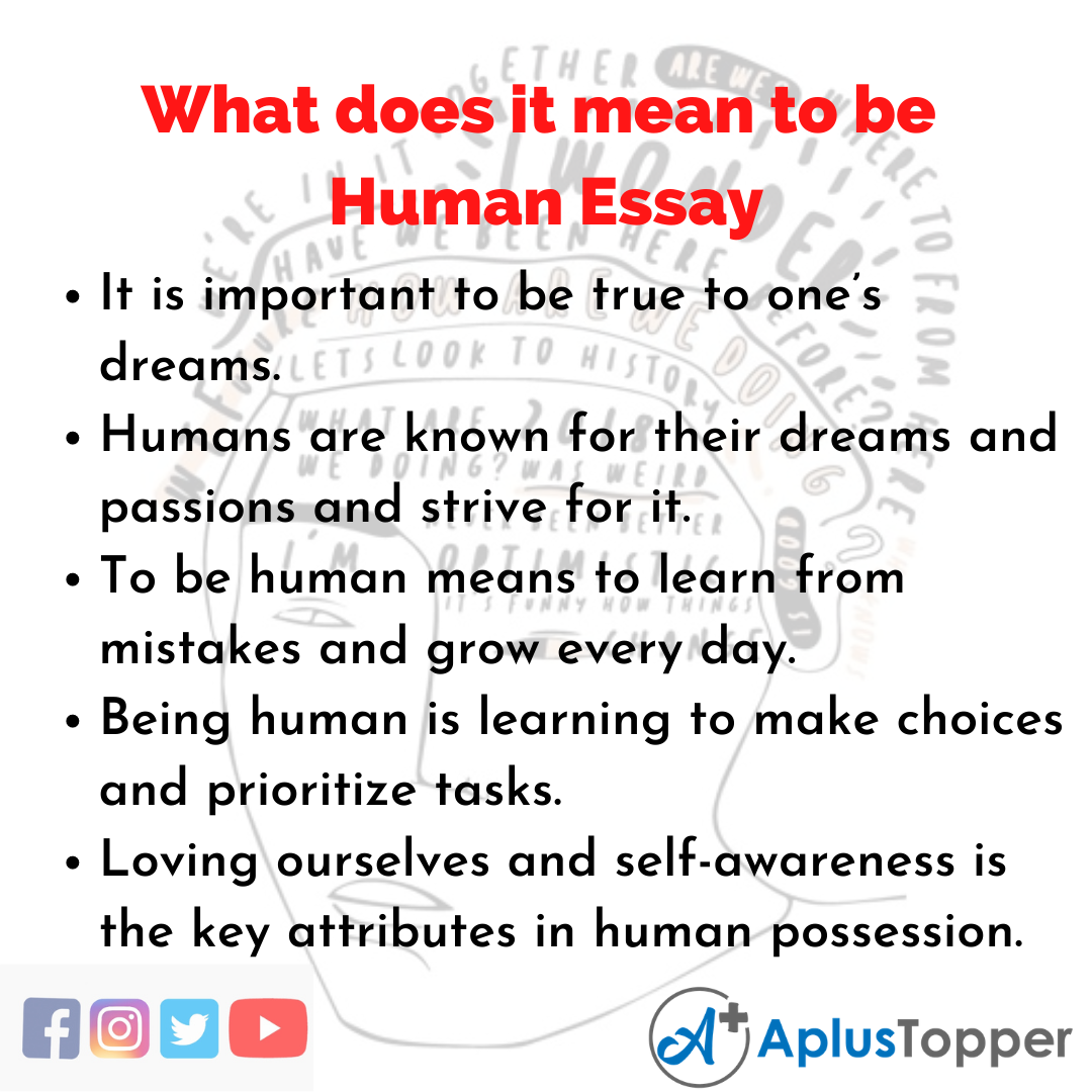 Essay about What does it mean to be Human