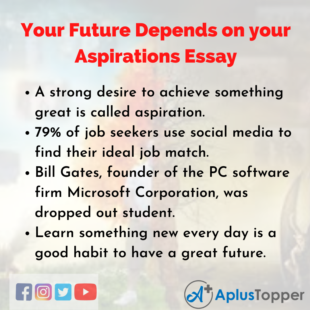 Essay about Your Future Depends on your Aspirations