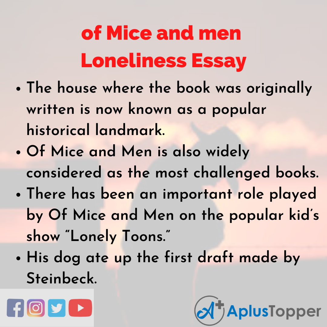 Essay about of Mice and men Loneliness