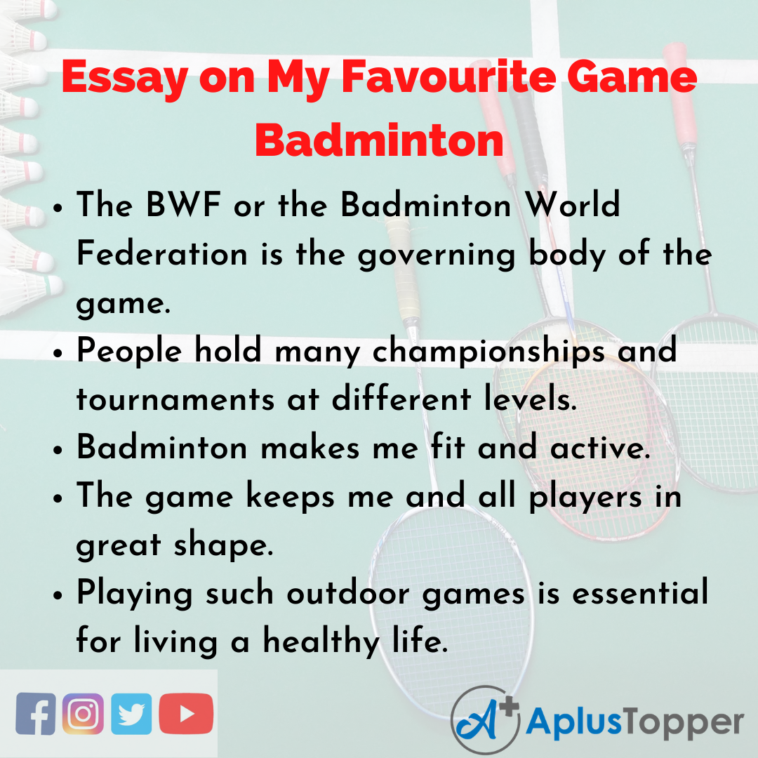 Essay of My Favourite Game Badminton