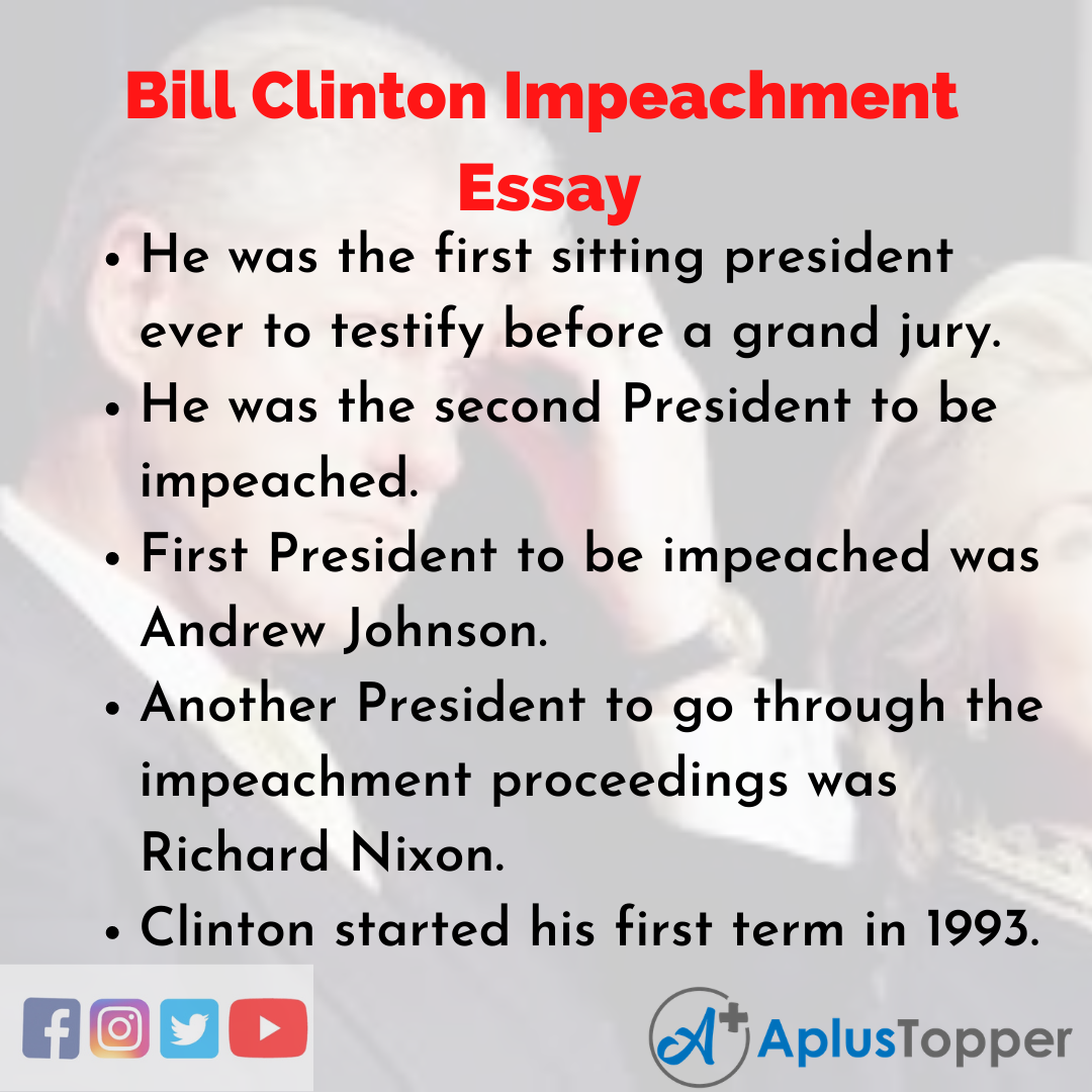 Essay on Bill Clinton Impeachment