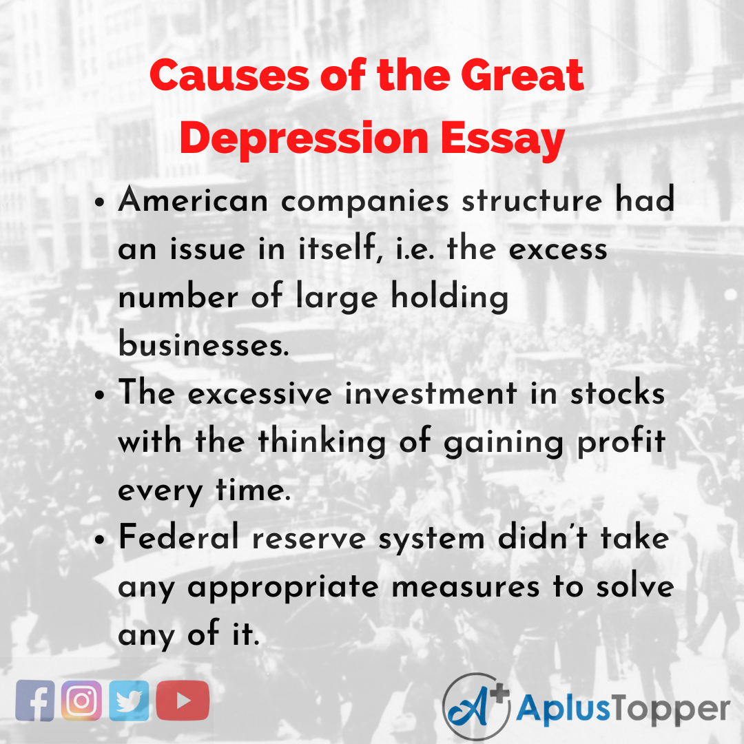 Essay on Causes of the Great Depression