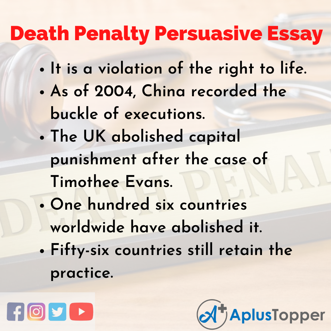 Essay on Death Penalty Persuasive