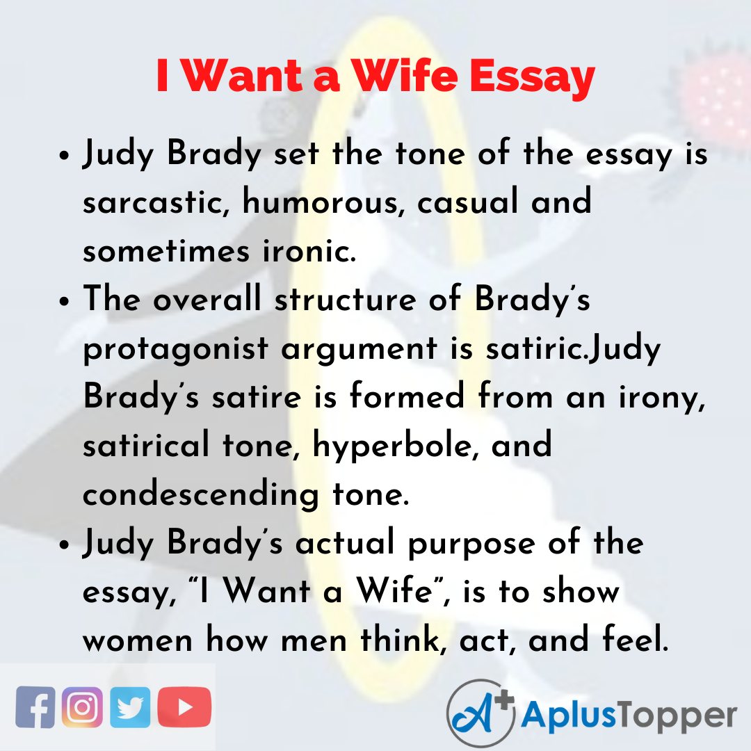 what is the essay i want a wife about