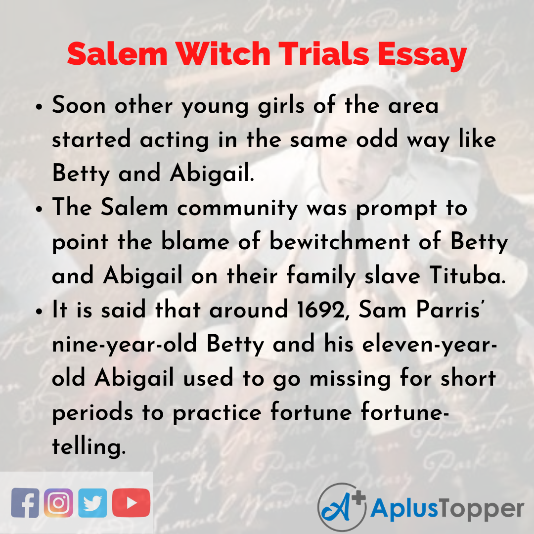Essay on Salem Witch Trials