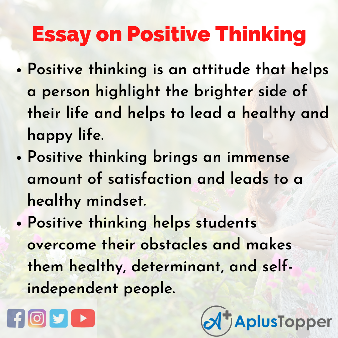 10 Lines Positive Thinking Essay