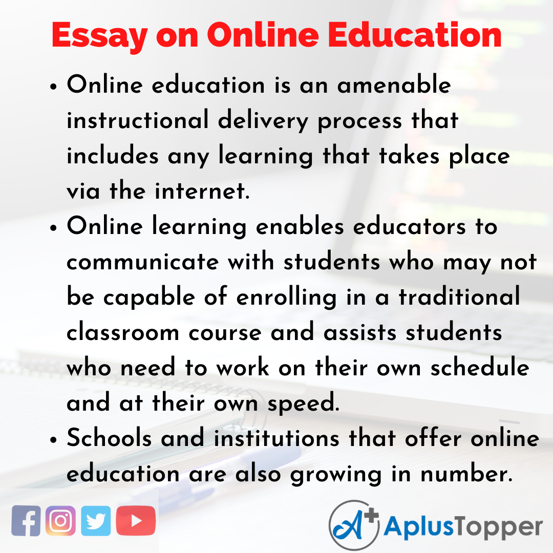 10 Lines on Online Education Essay