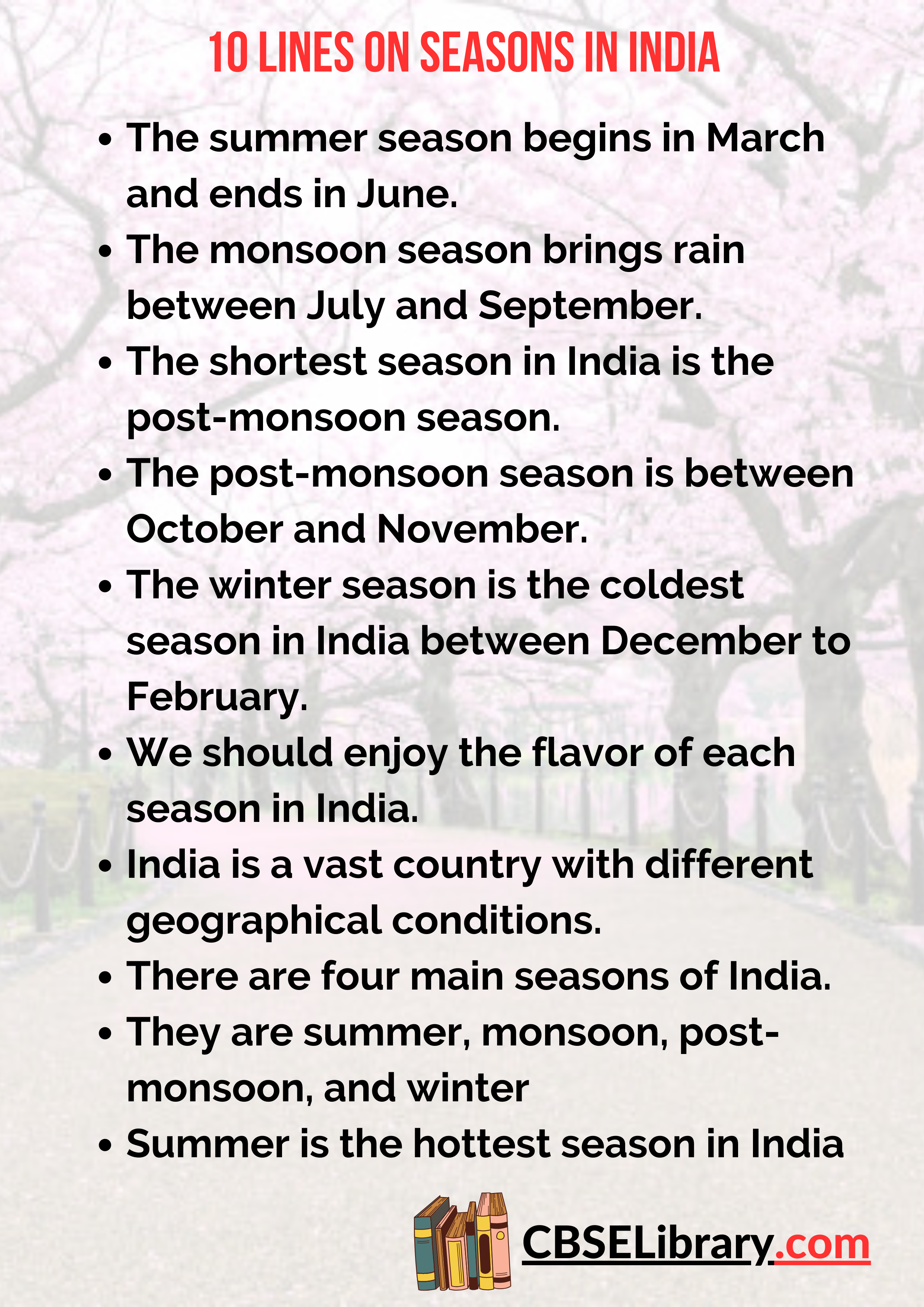 10 Lines on Seasons in India