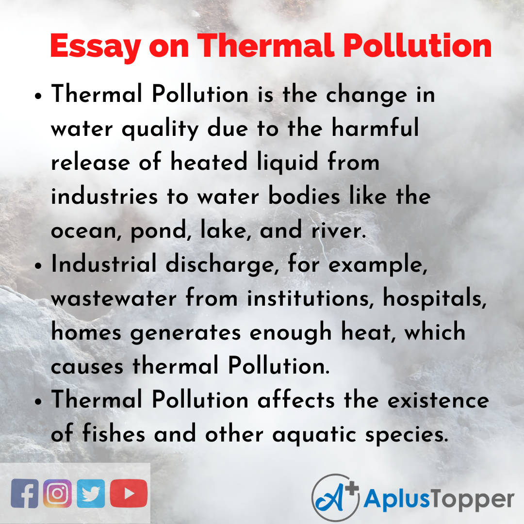 10 Lines on Thermal Pollution Essay