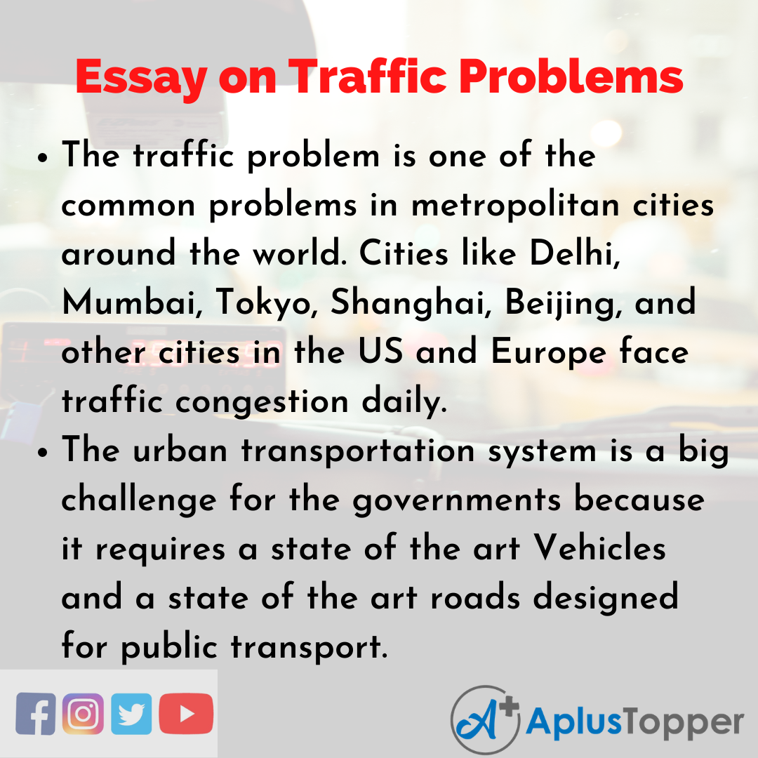 10 Lines on Traffic Problems Essay