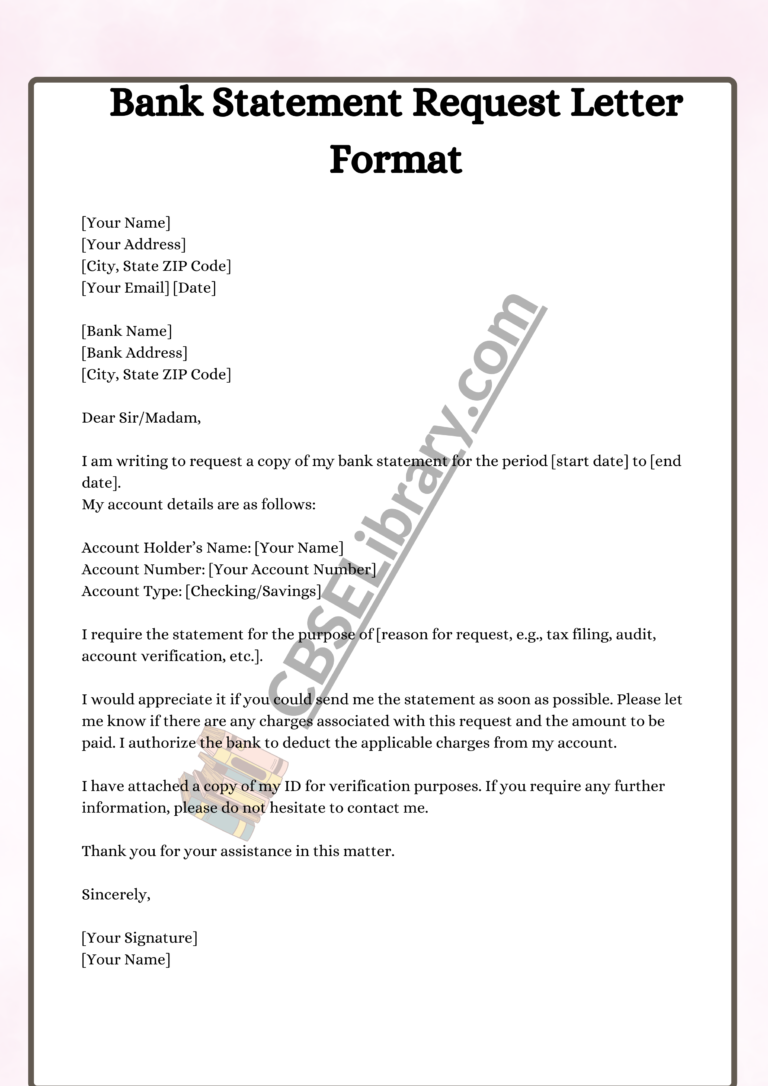 Bank Statement Request Letter Format, Samples and How To Write A Bank Statement Request Letter