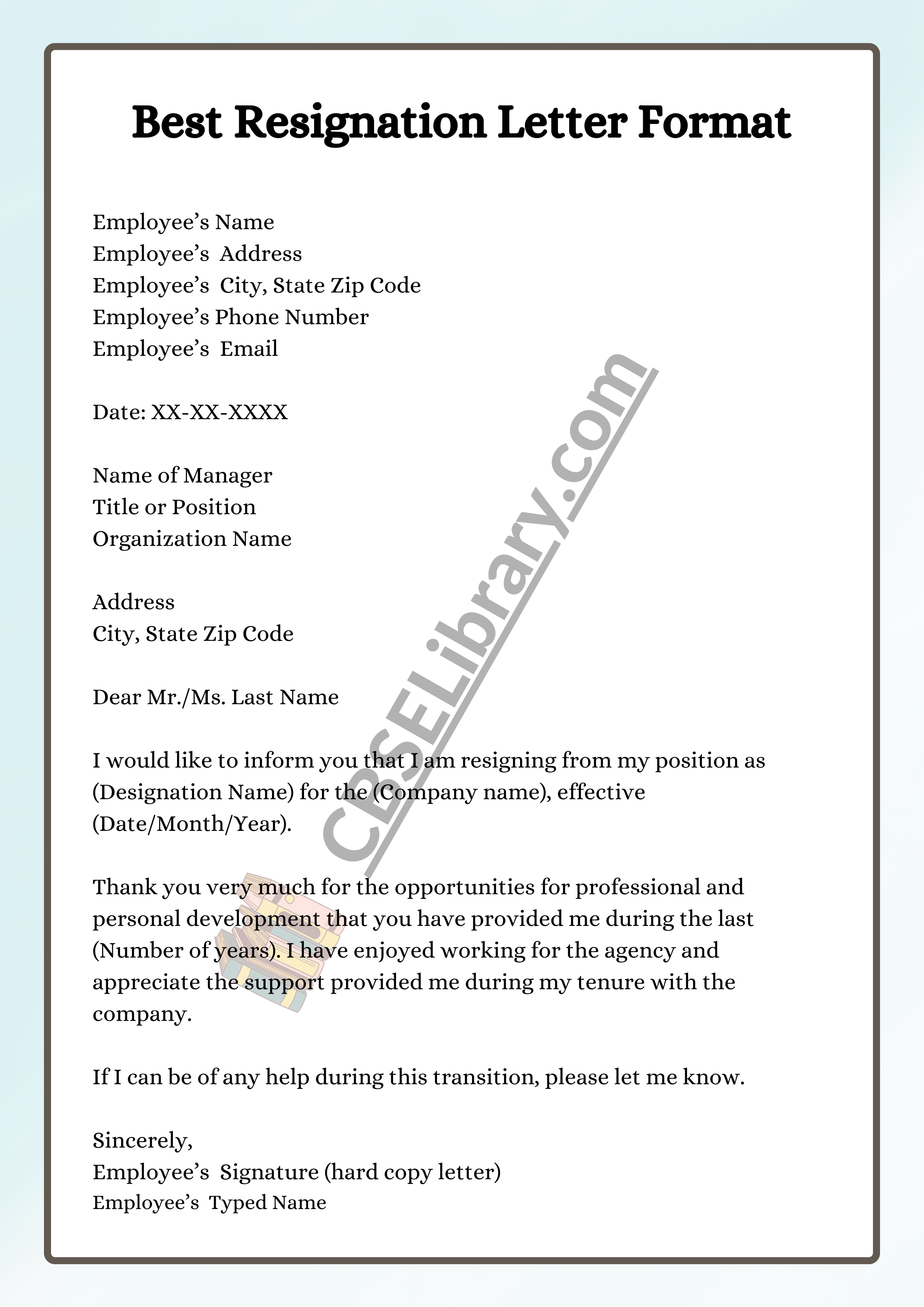 Best Resignation Letter Format