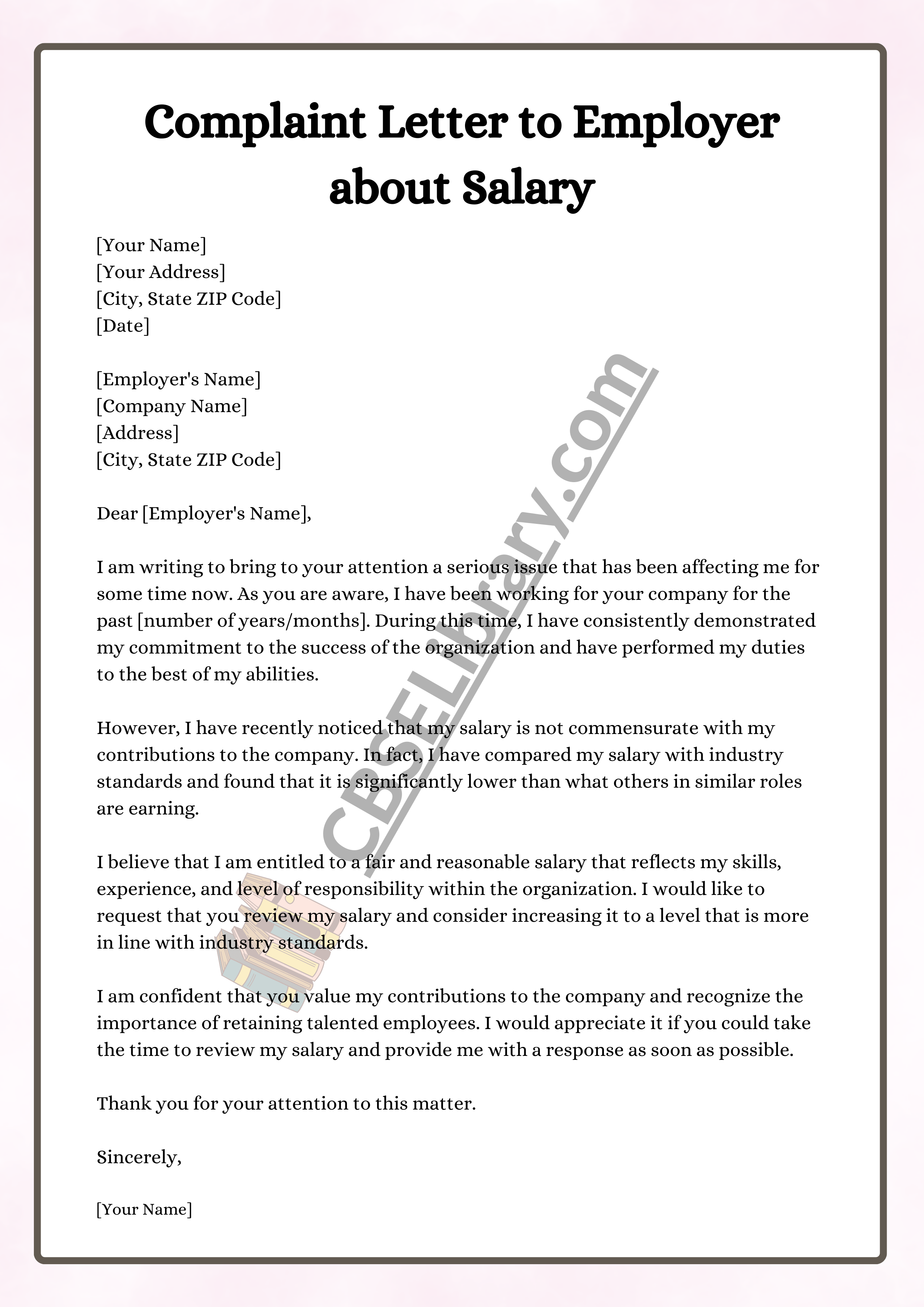 Complaint Letter to Employer about Salary