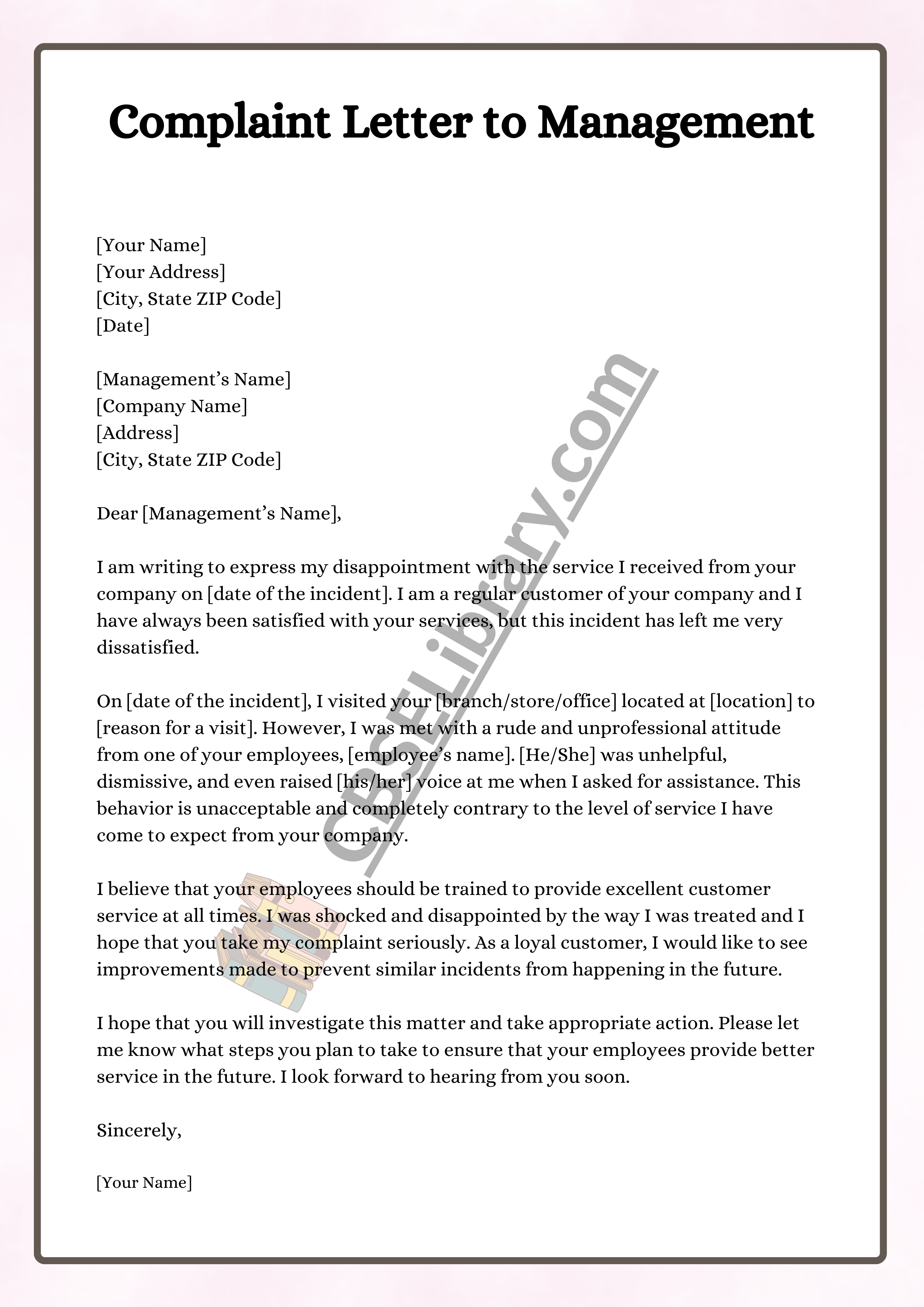 Complaint Letter to Management