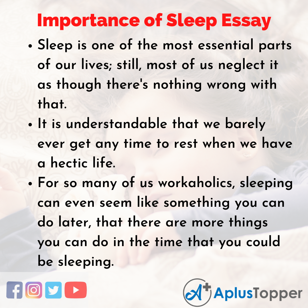 importance of sleep essay easy