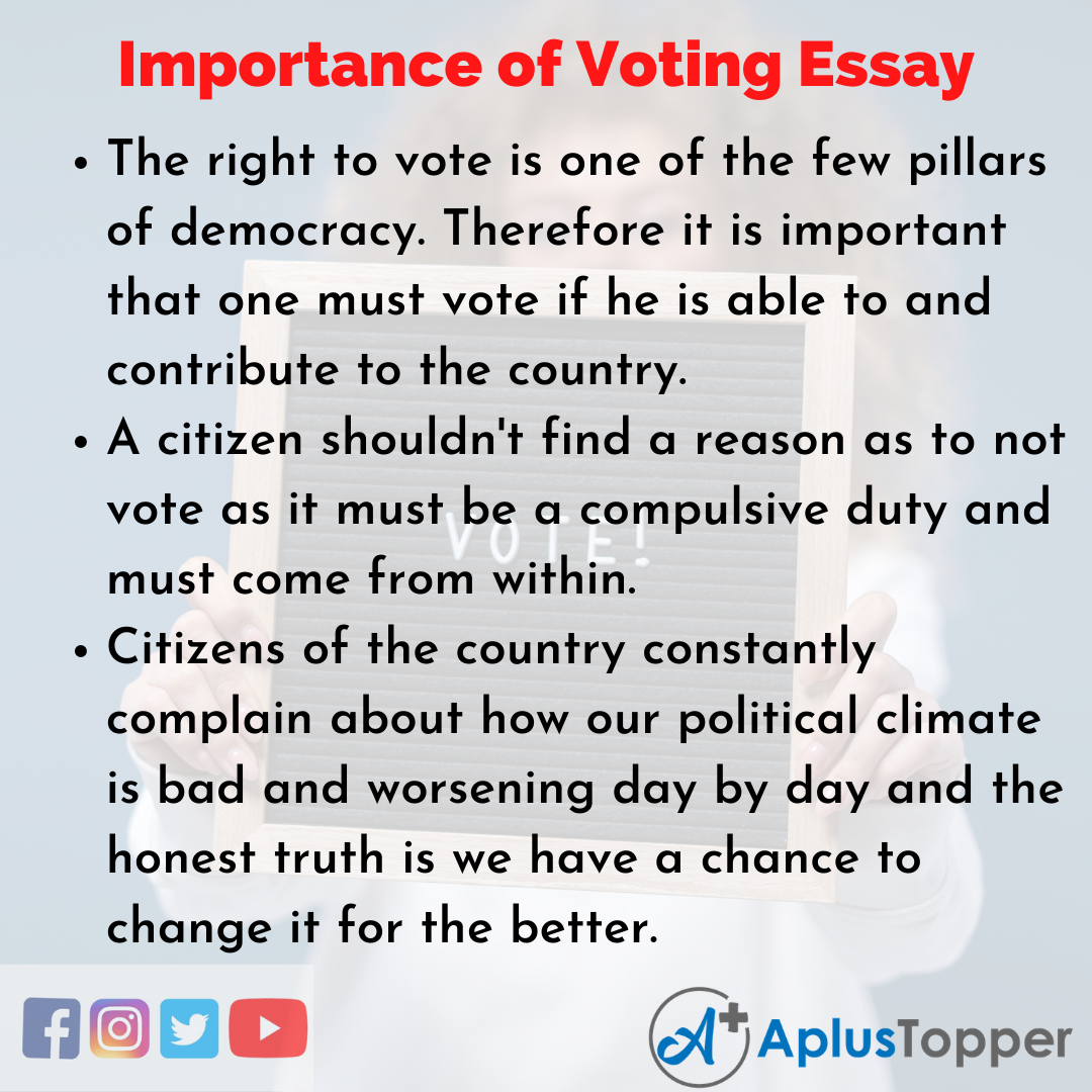 Essay about Importance of Voting