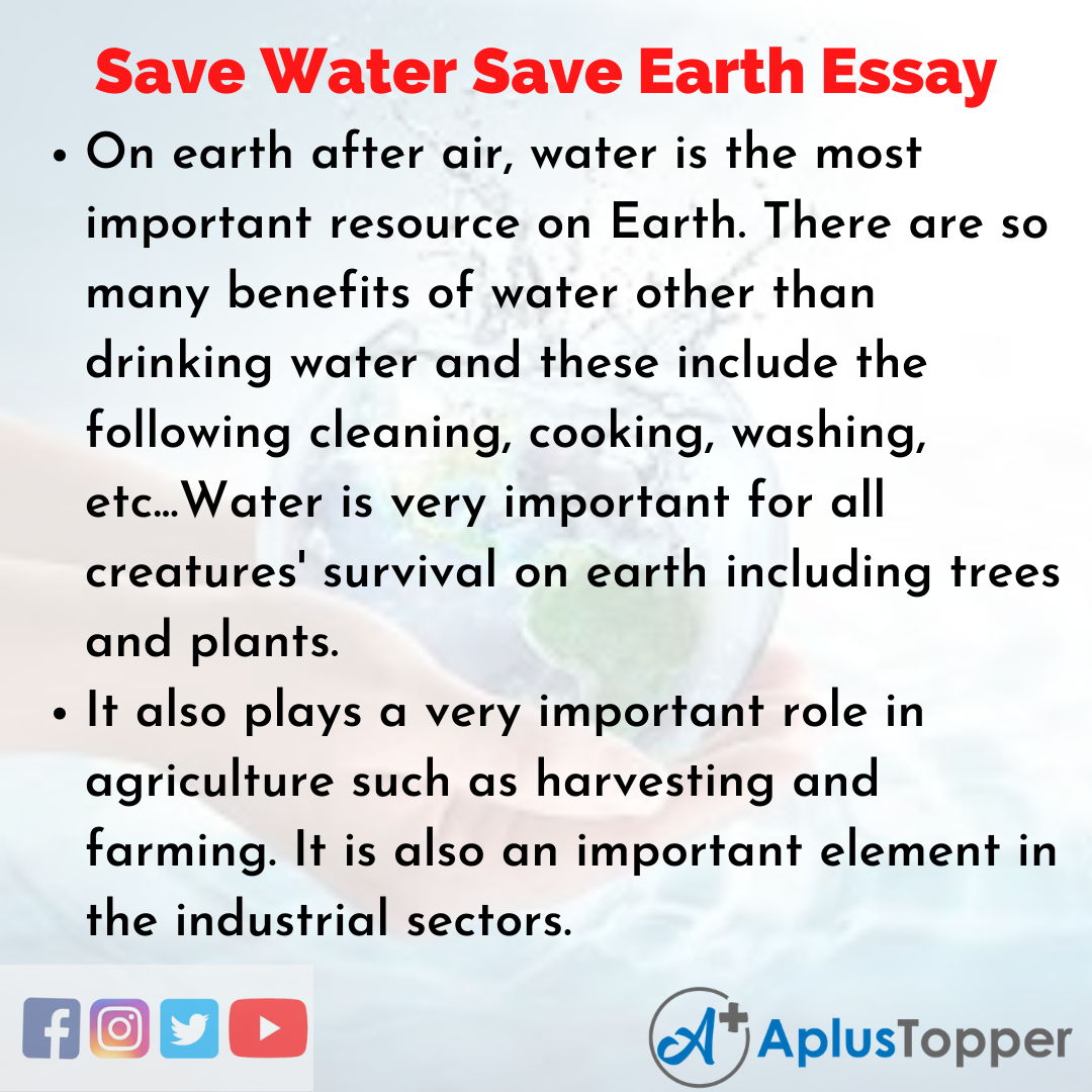 Essay about Save Water Save Earth