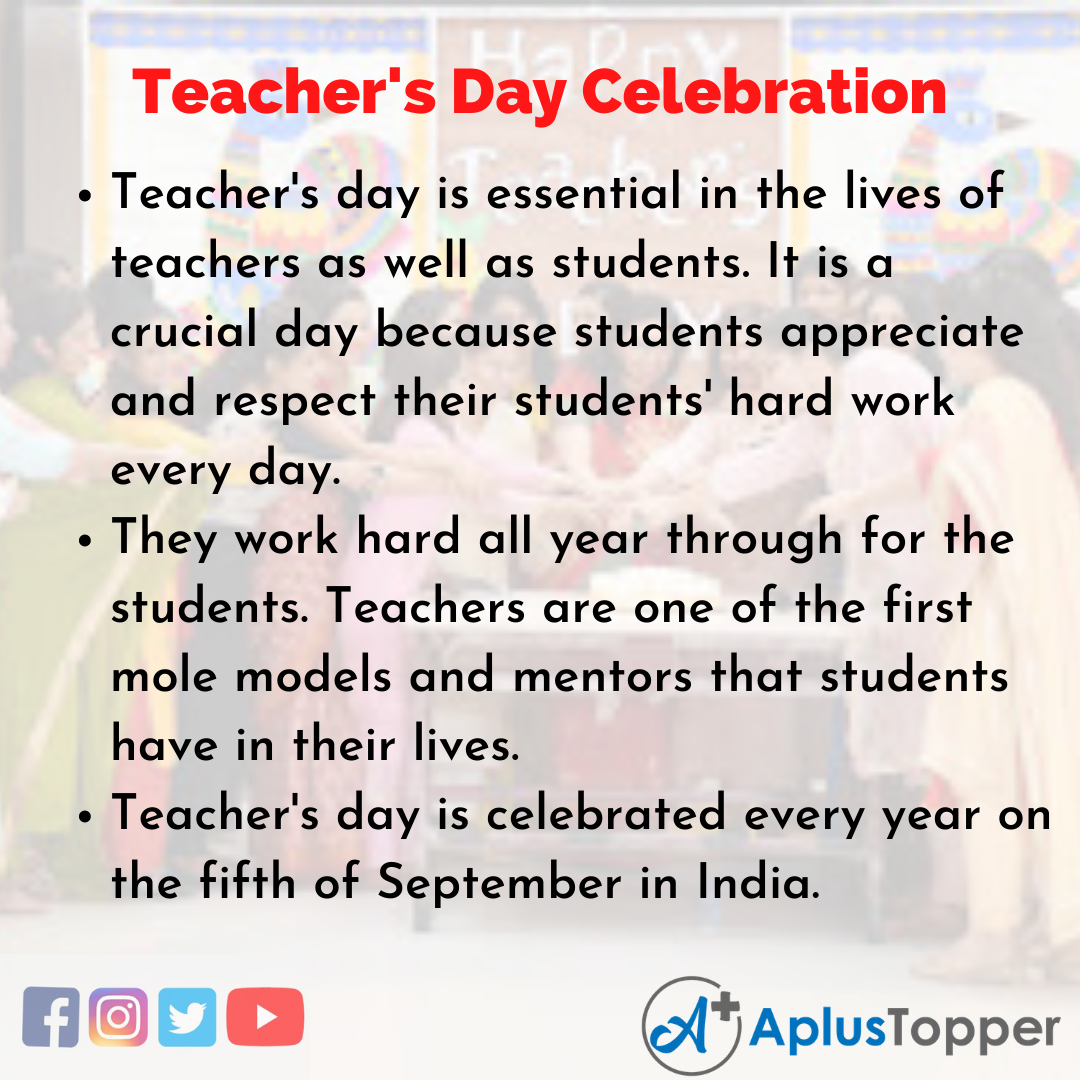 Essay about Teacher's Day Celebration