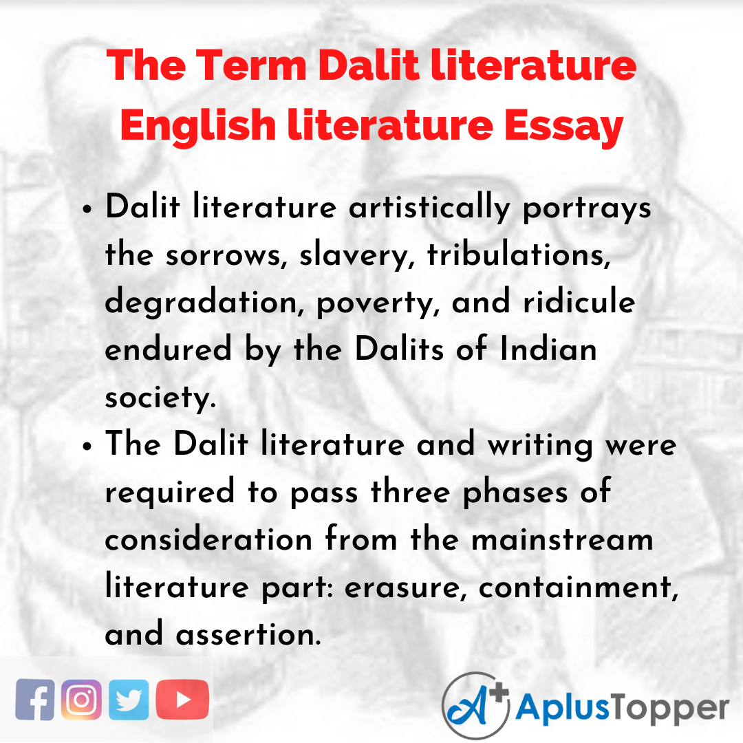 Essay about the Term Dalit literature English literature
