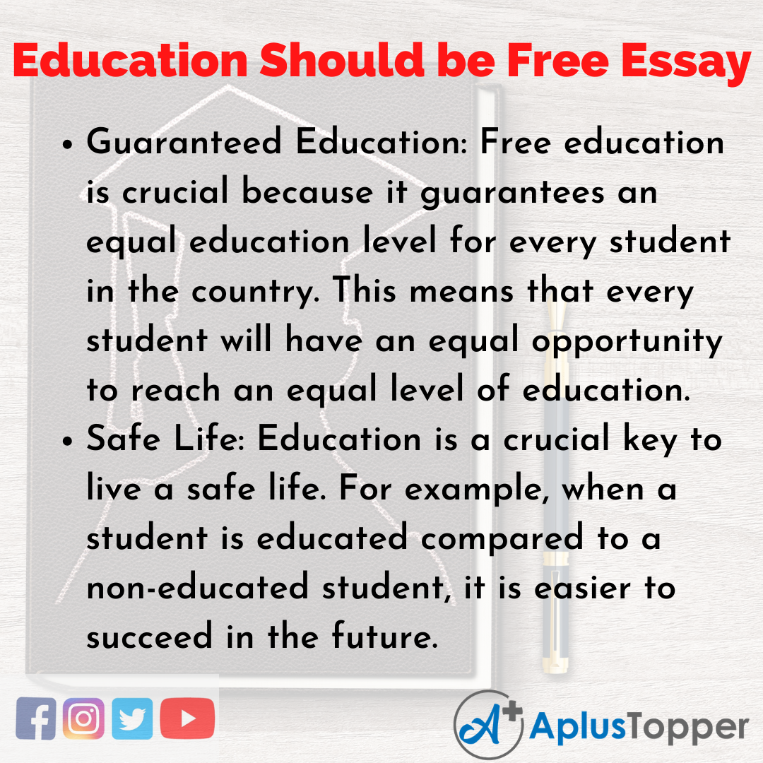 education must be free essay