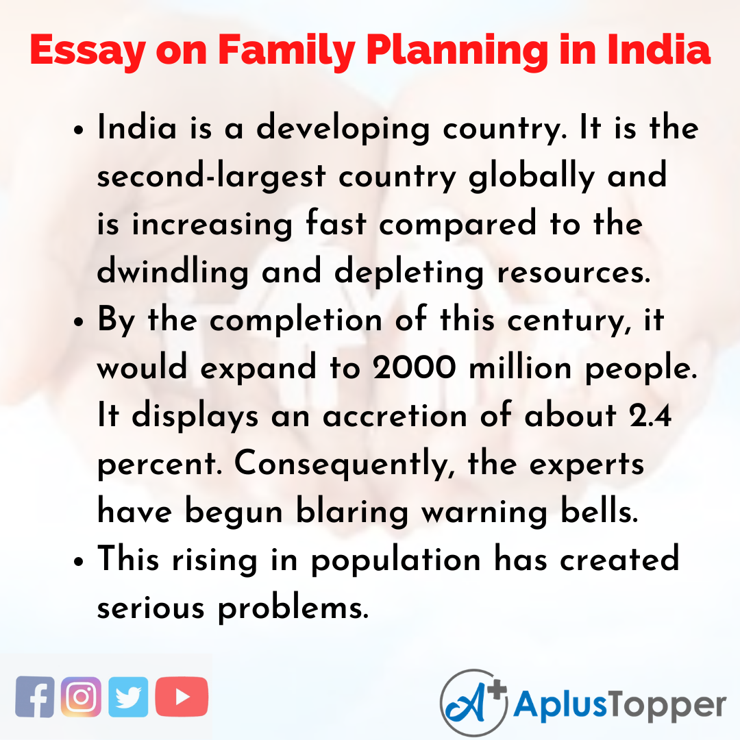Essay on Family Planning in India