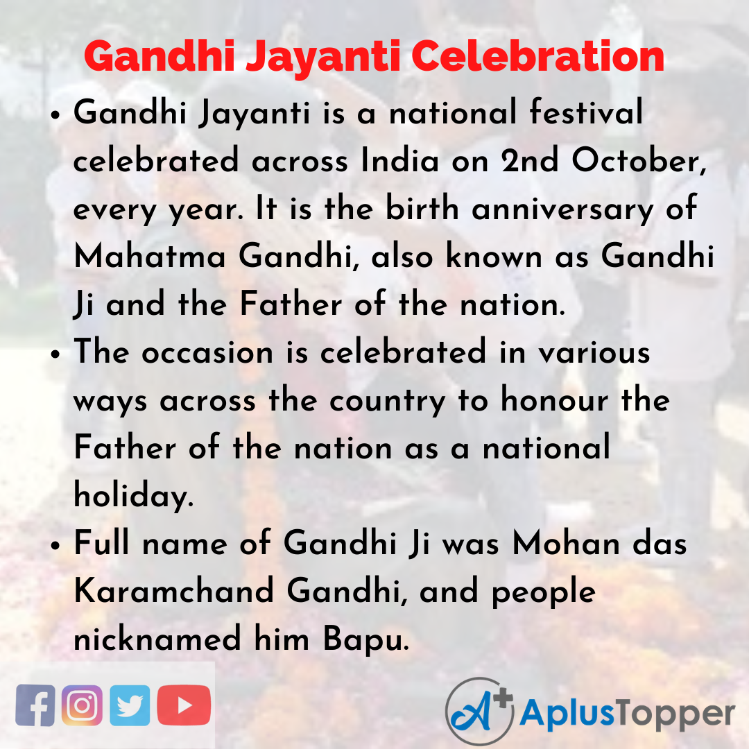 Essay on Gandhi Jayanti Celebration