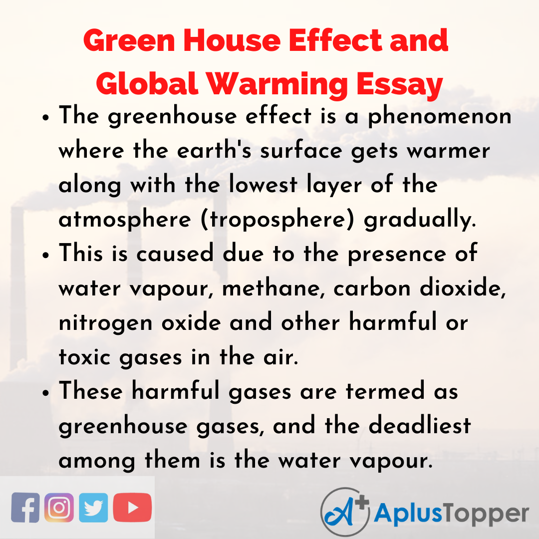 Essay on Green House Effect and Global Warming