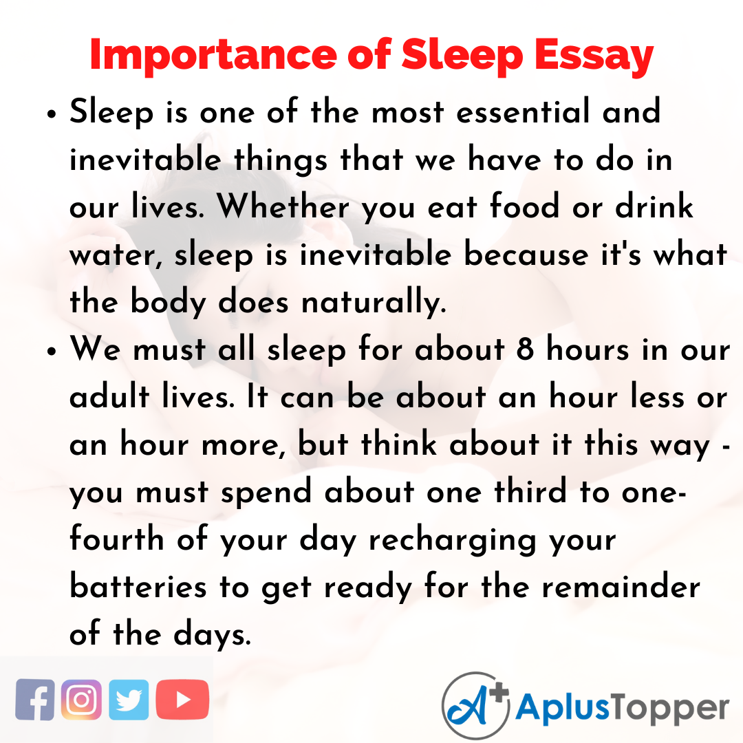 Essay on Importance of Sleep