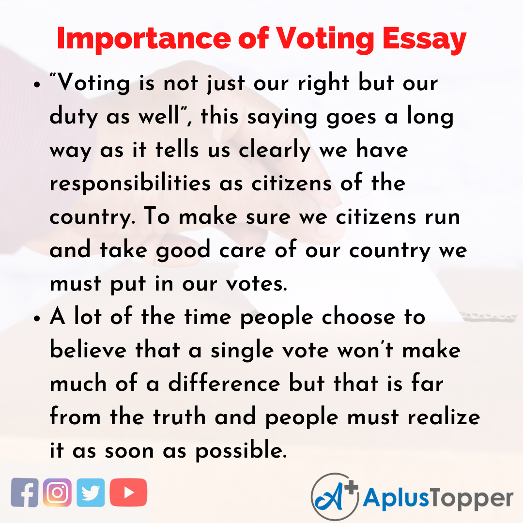 Essay on Importance of Voting