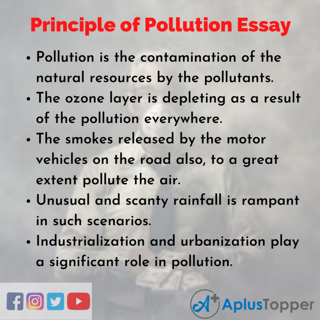 environmental pollution essay in english 150 words