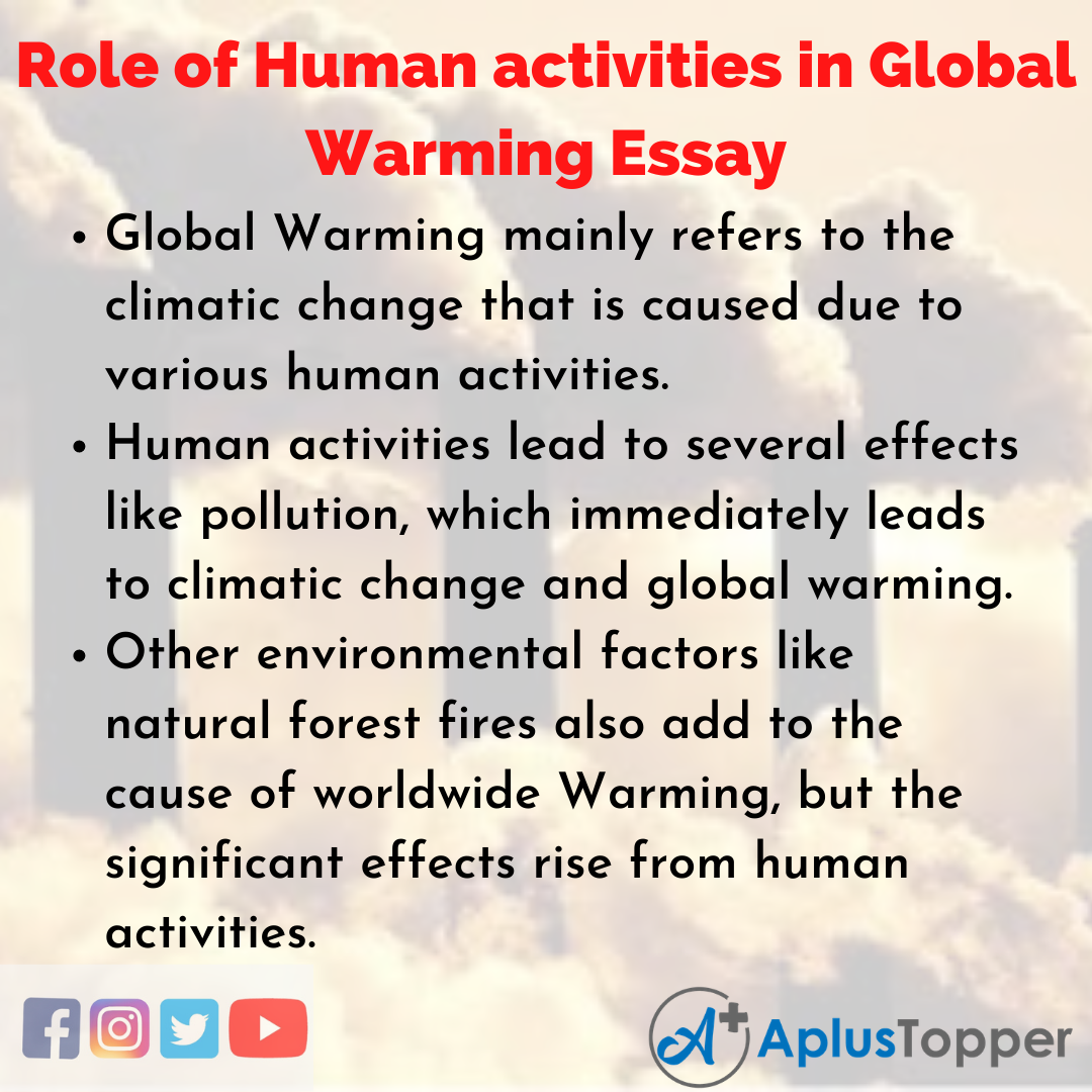 Essay on Role of Human activities in Global Warming