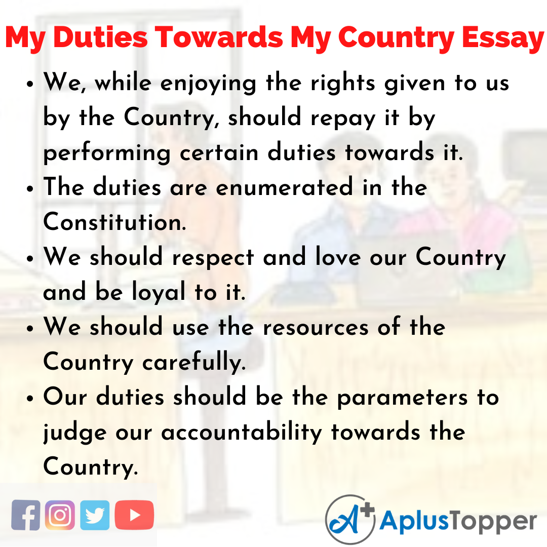 Essay on my Duties Towards My Country