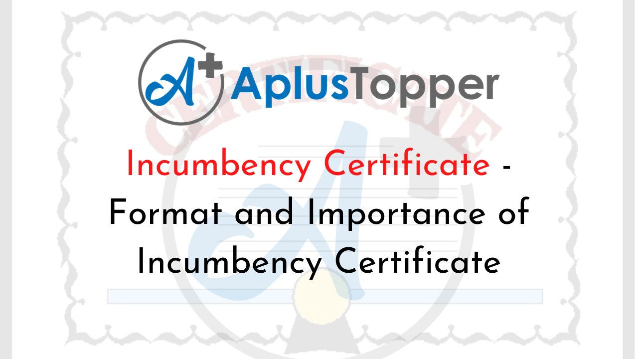 Incumbency Certificate