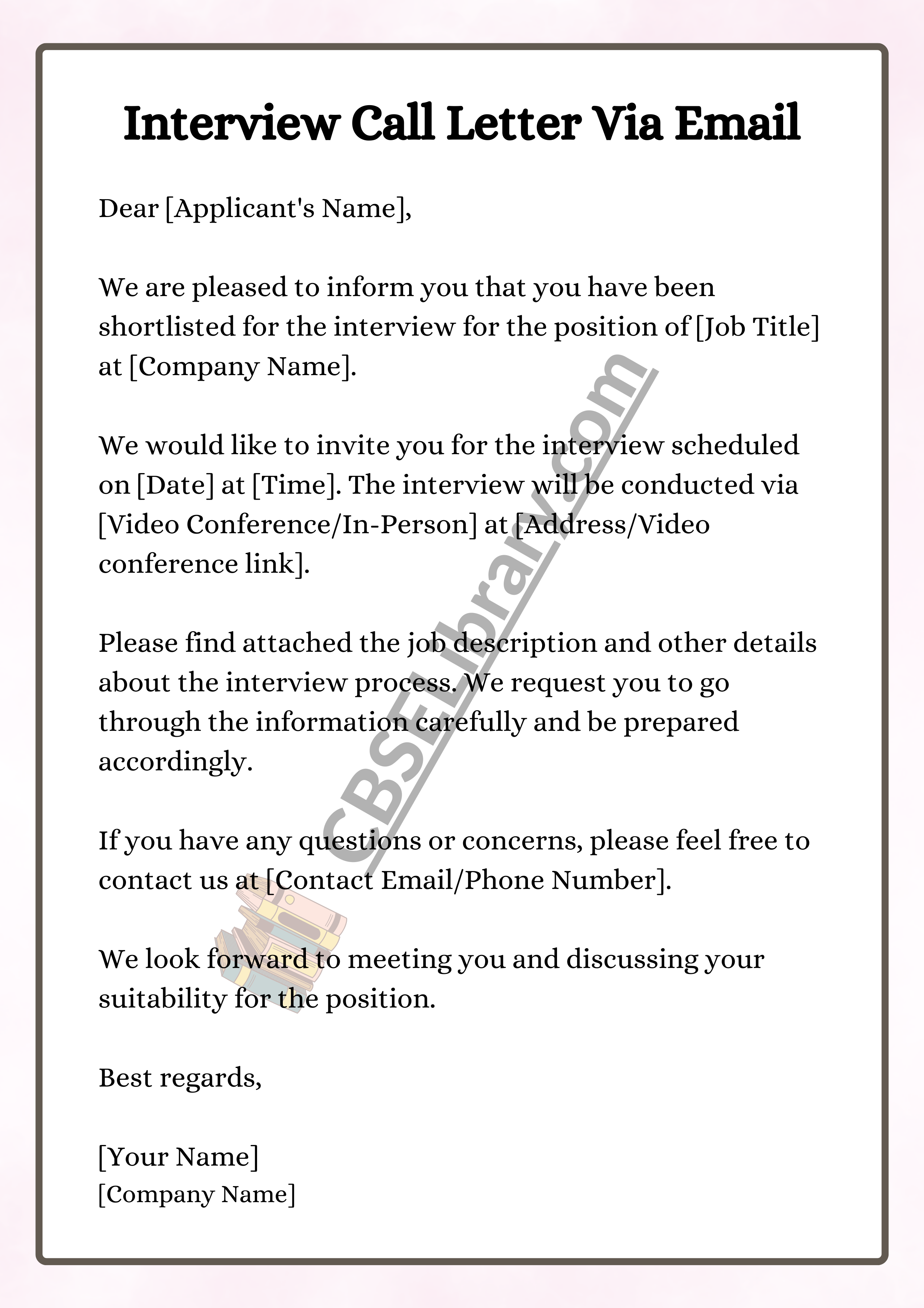 Interview Call Letter Via Email