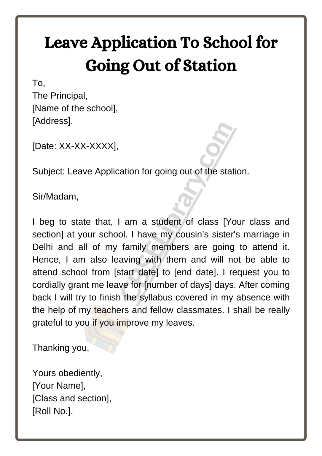 Leave Application Format For School, College And Office | Tips To Write ...