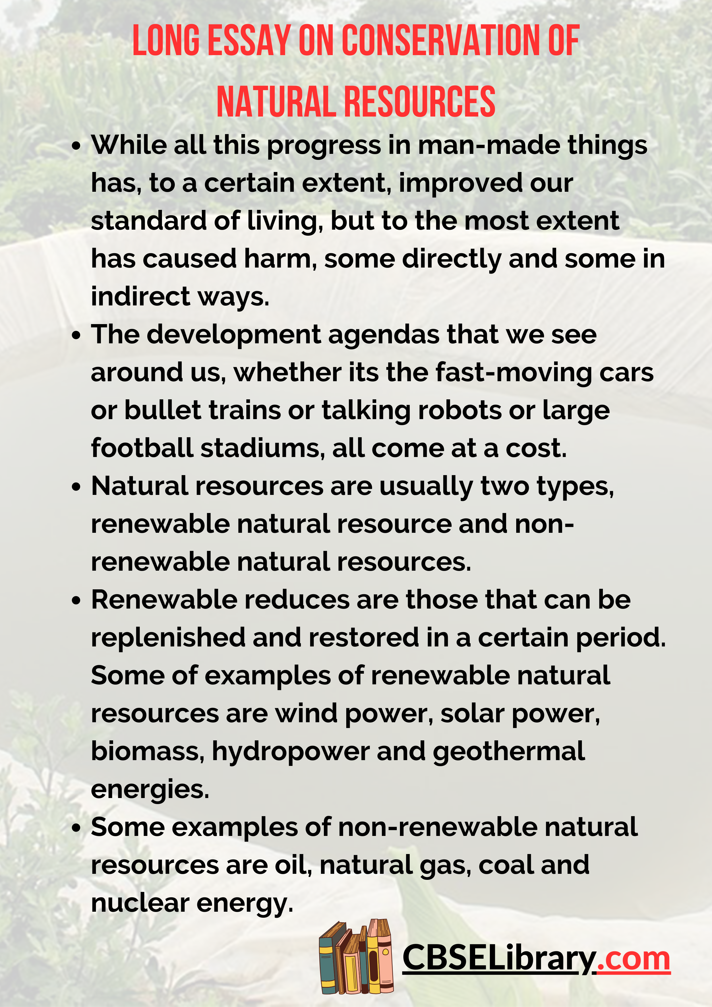 Long Essay on Conservation of Natural Resources