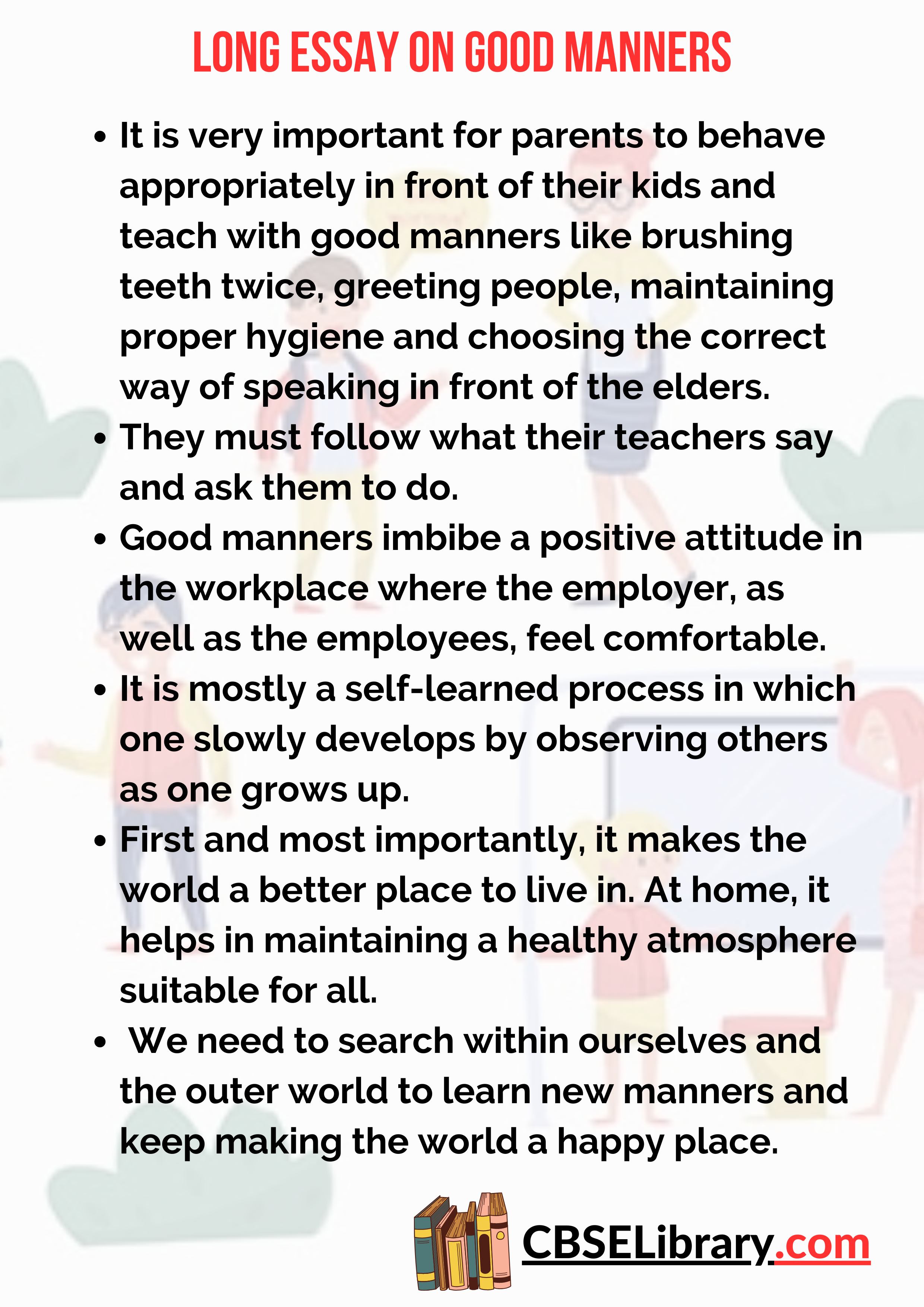 Long Essay on Good Manners