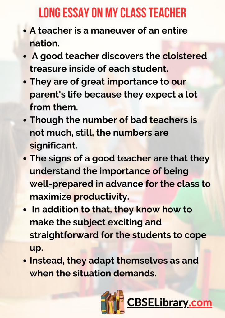 essay on ideal teacher 500 words