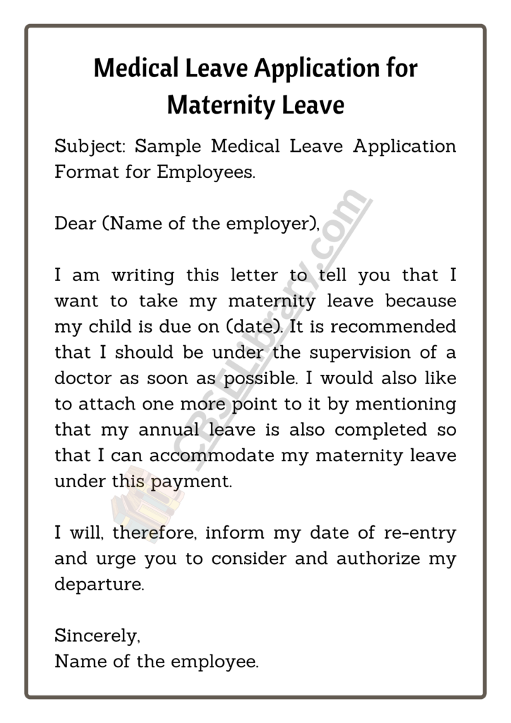 Medical Leave Application | How To Write A Medical Leave Application ...