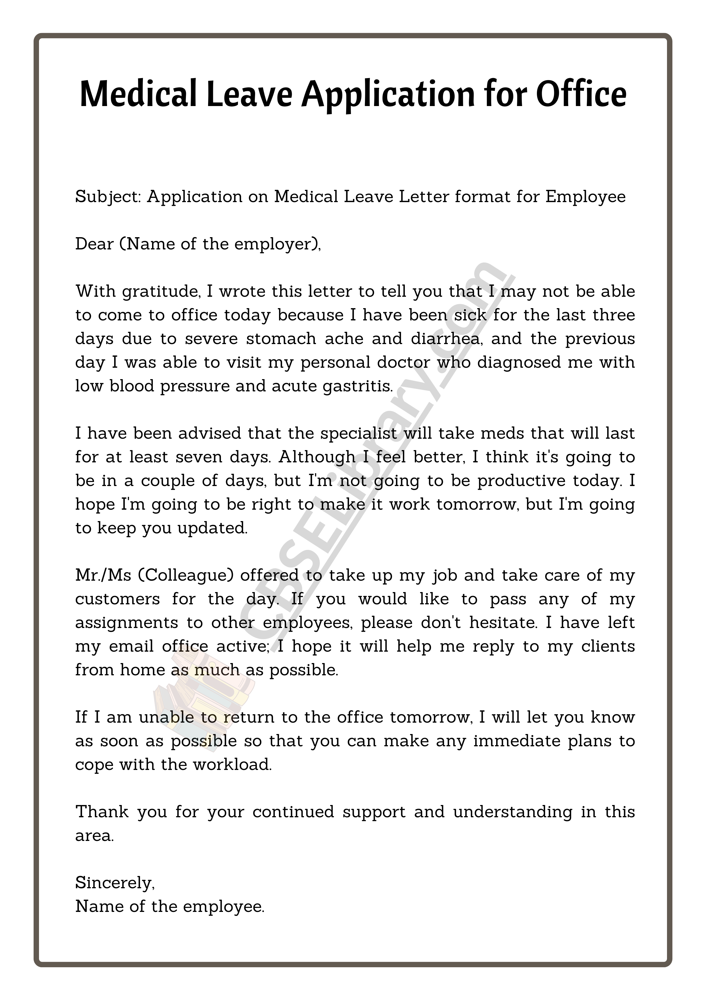 Medical Leave Application for Office